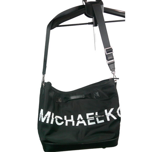 Michael Kors Sport Large Black Convertible Duffle Messenger Crossbody w/Logo - Picture 3 of 10